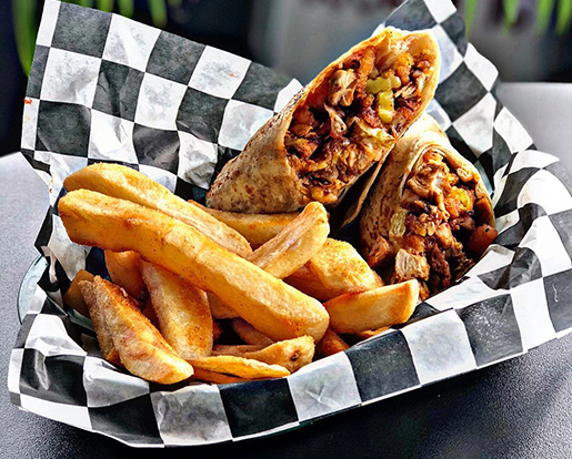 Quesadillas and Fries in a basket